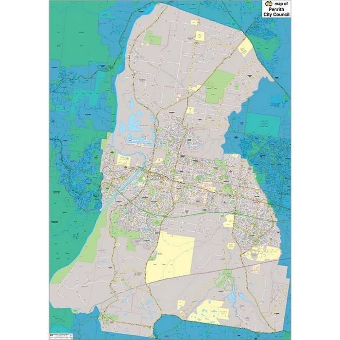 Penrith Council Local Government Area Large Map 1:20,000 (LGA)